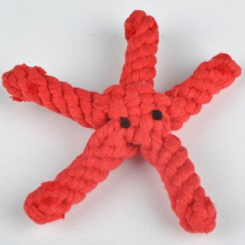 Red Color Pet Toy Cotton Rope Starfish Shape