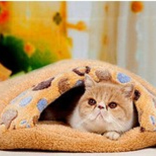 Half Covered Pet Cat Dog Bed House Cushion