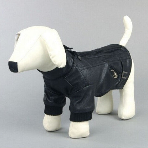 PU Leather Warm Coat Clothes Puppy Apparel